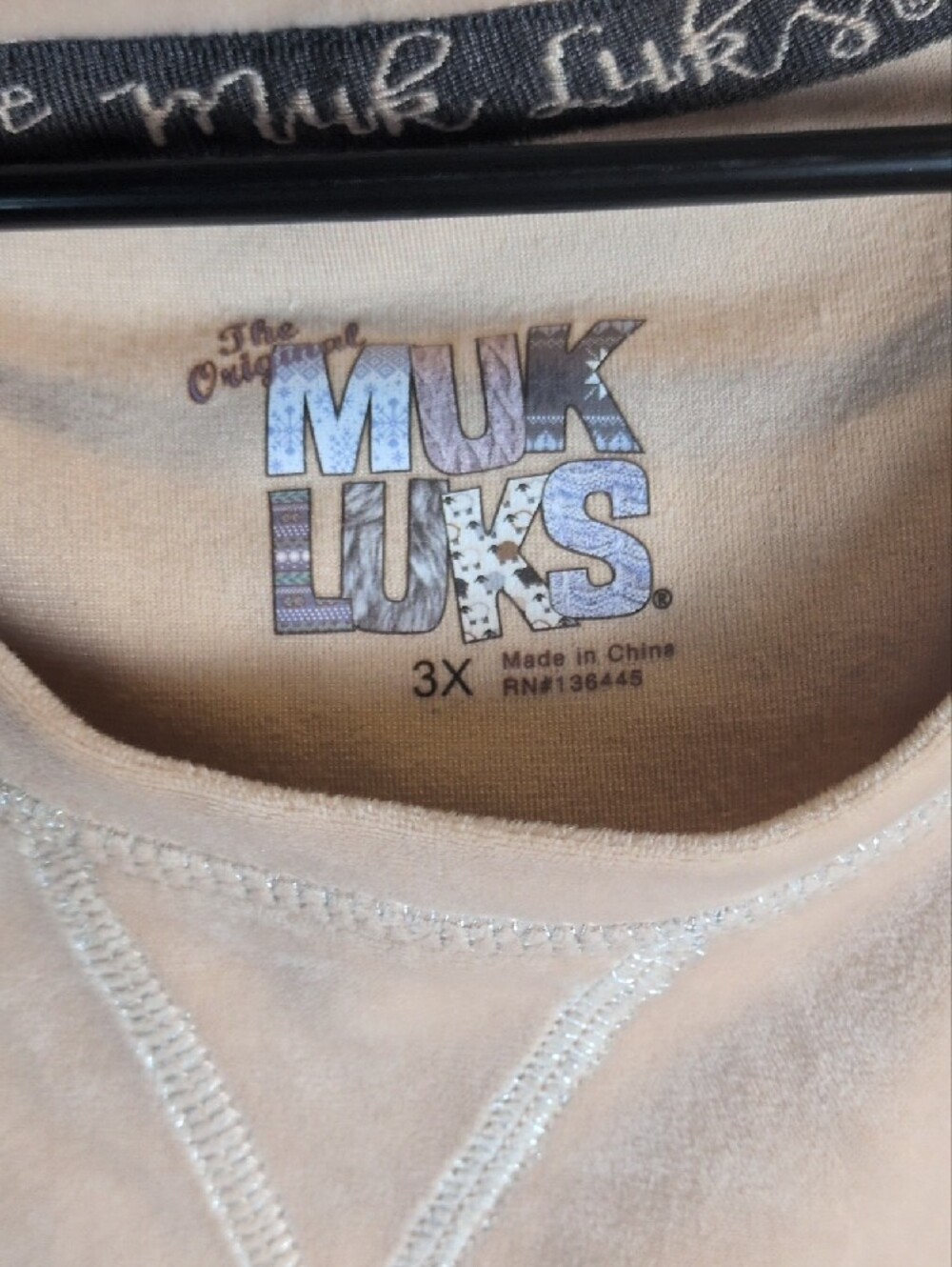 Muk Luks Velour Tan Leopard Long Sleeve Lounge PJs 3X Women's NWOT - Picture 3 of 8